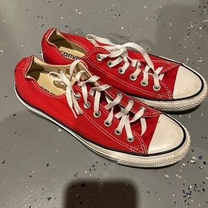 Red converse shoes